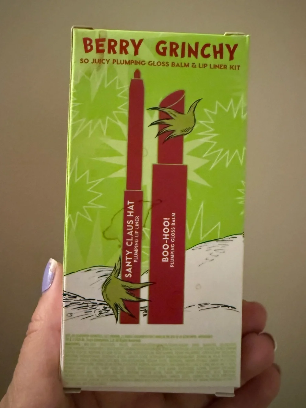 Colourpop x the grinch lip kit